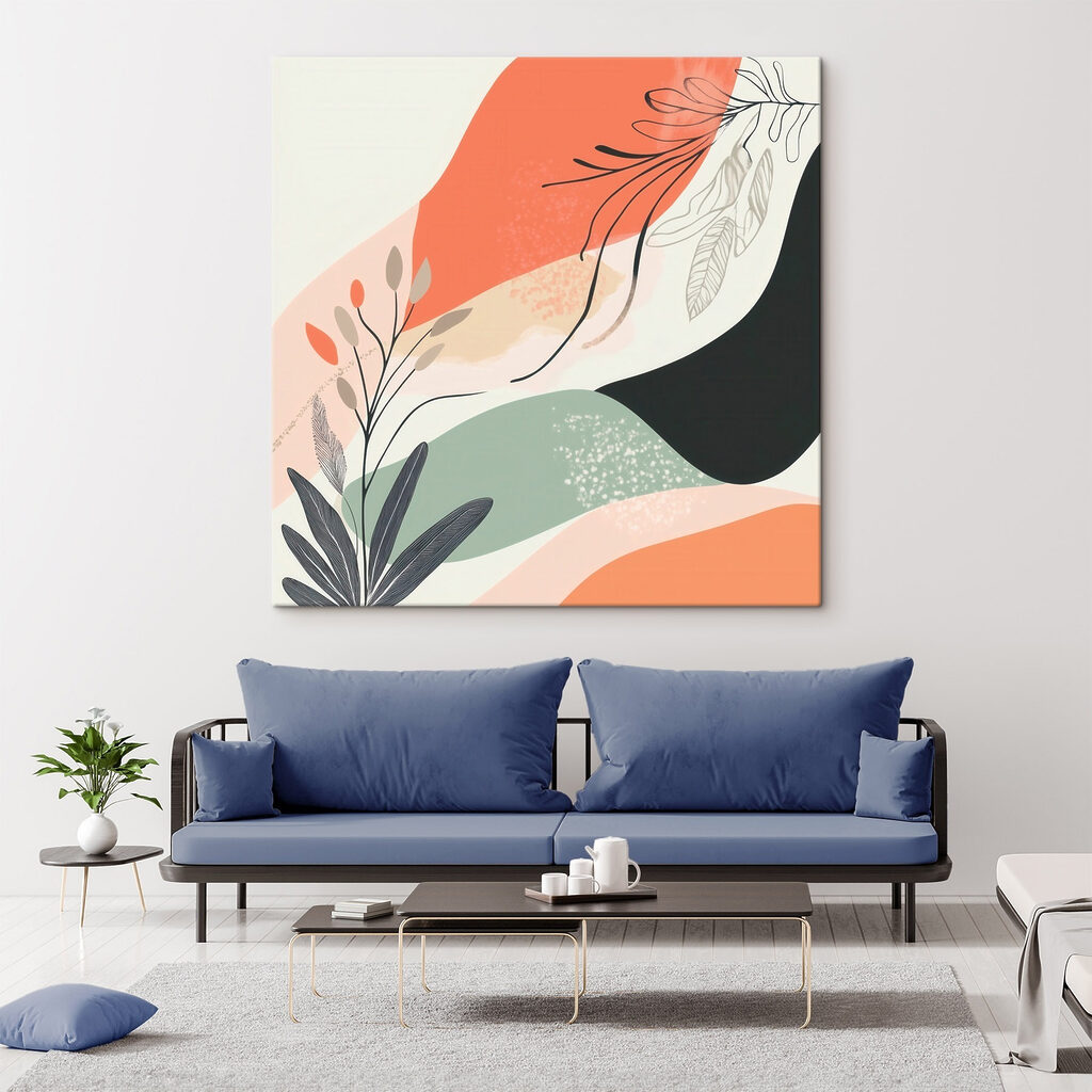 Colorful art with leaves and shapes Colorful art with leaves and shapes