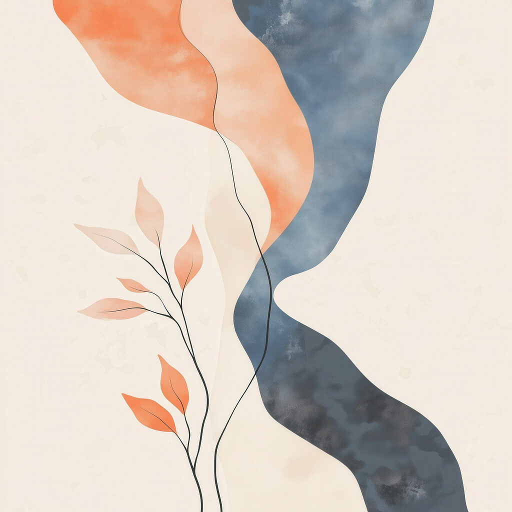 Painting of a plant with leaves