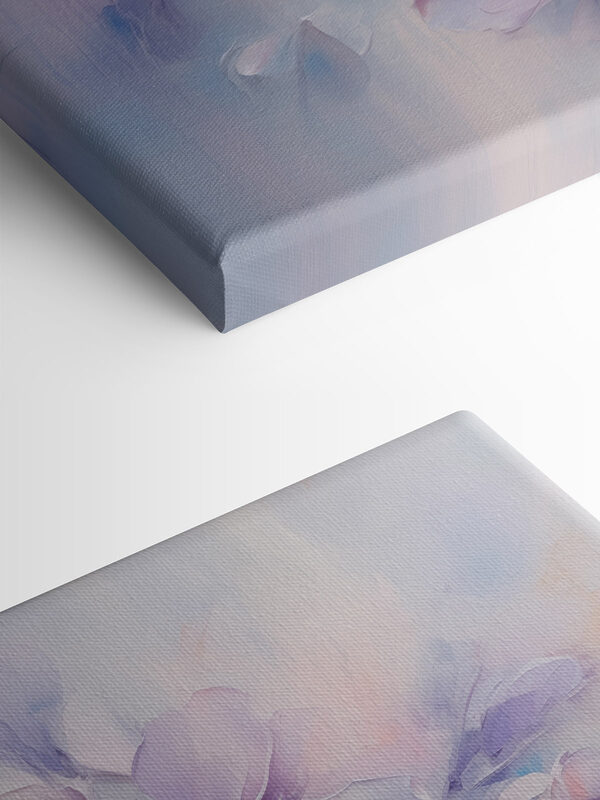 Painting of flowers on a white surface