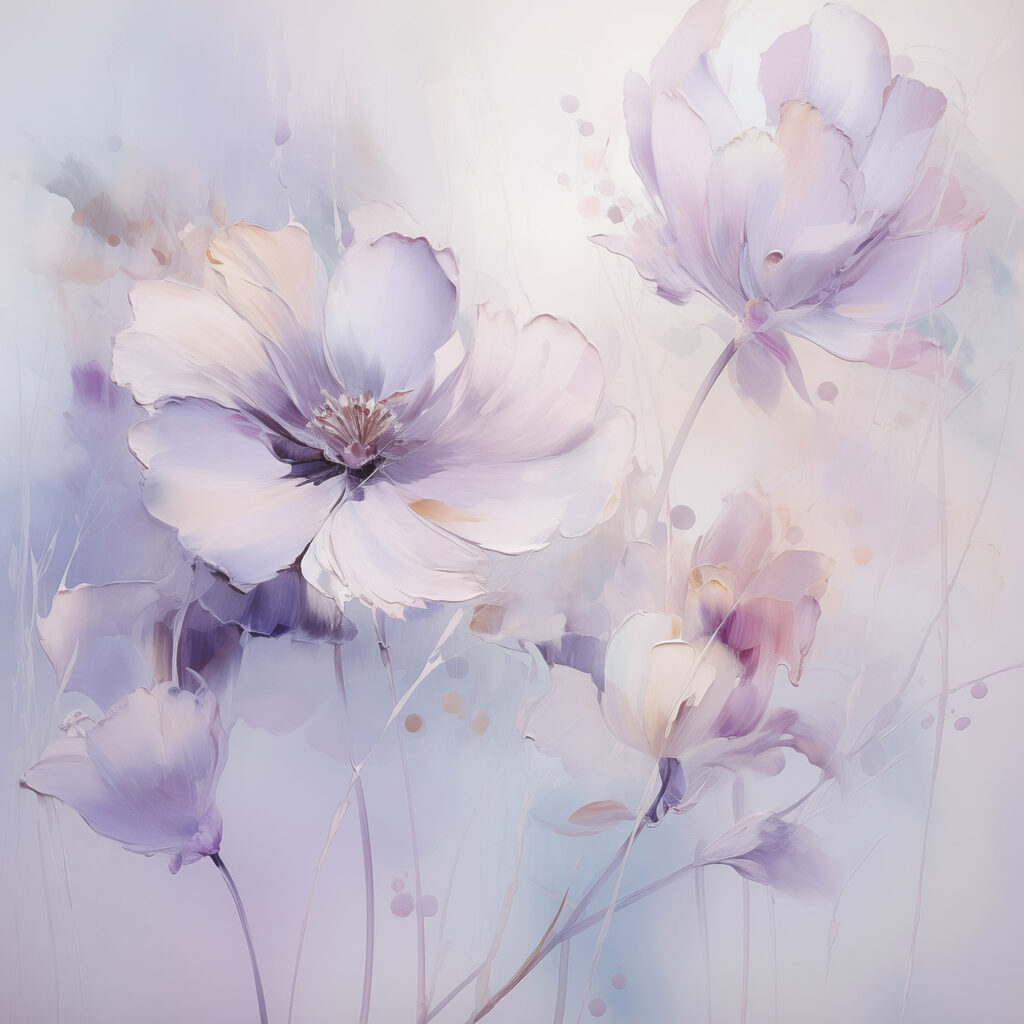 Painting of flowers on a white background Painting of flowers on a white background