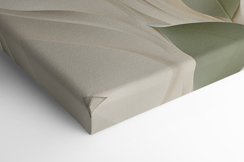 White and green paper cutout with leaves