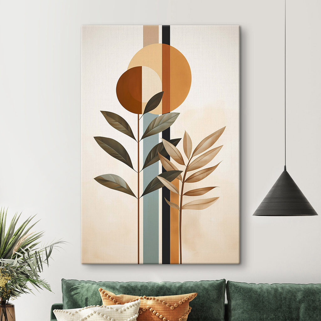 Plant with leaves and circles