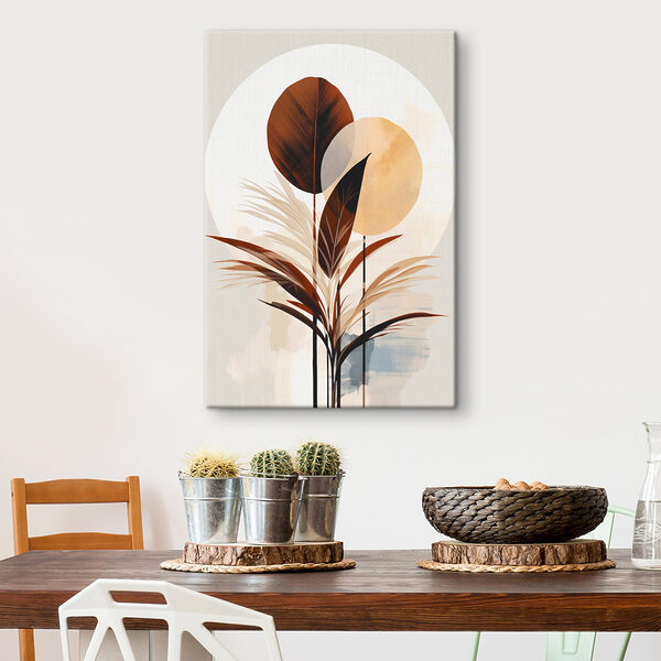 Plant with leaves and circles
