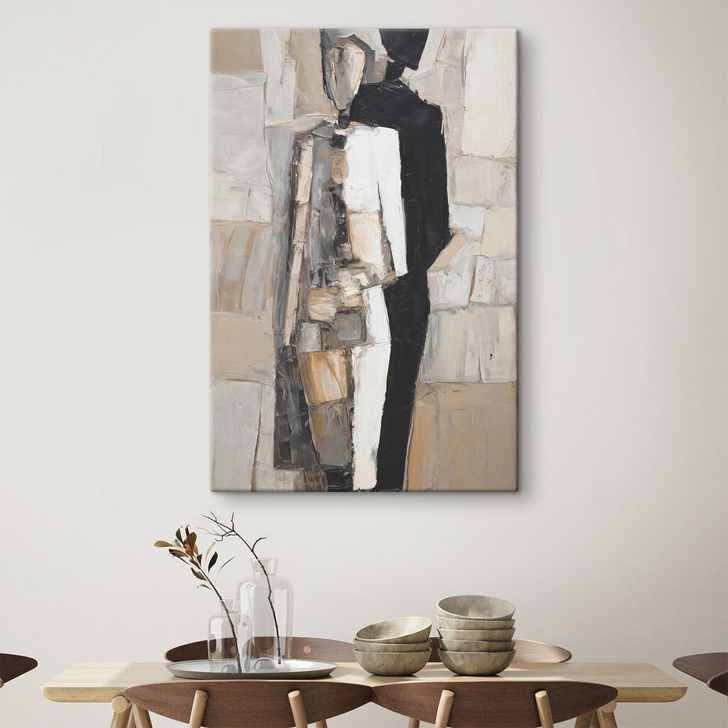 Painting of a man in a black and white dress Painting of a man in a black and white dress