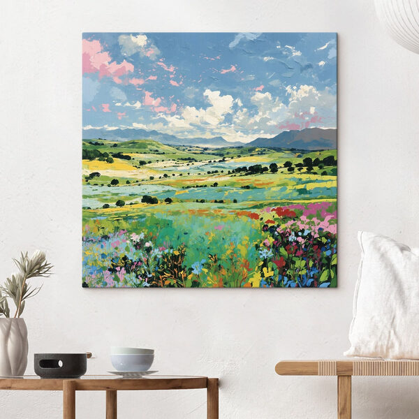 Painting of a field of flowers Painting of a field of flowers