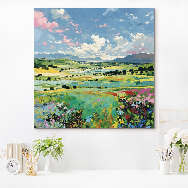 Painting of a field of flowers Painting of a field of flowers