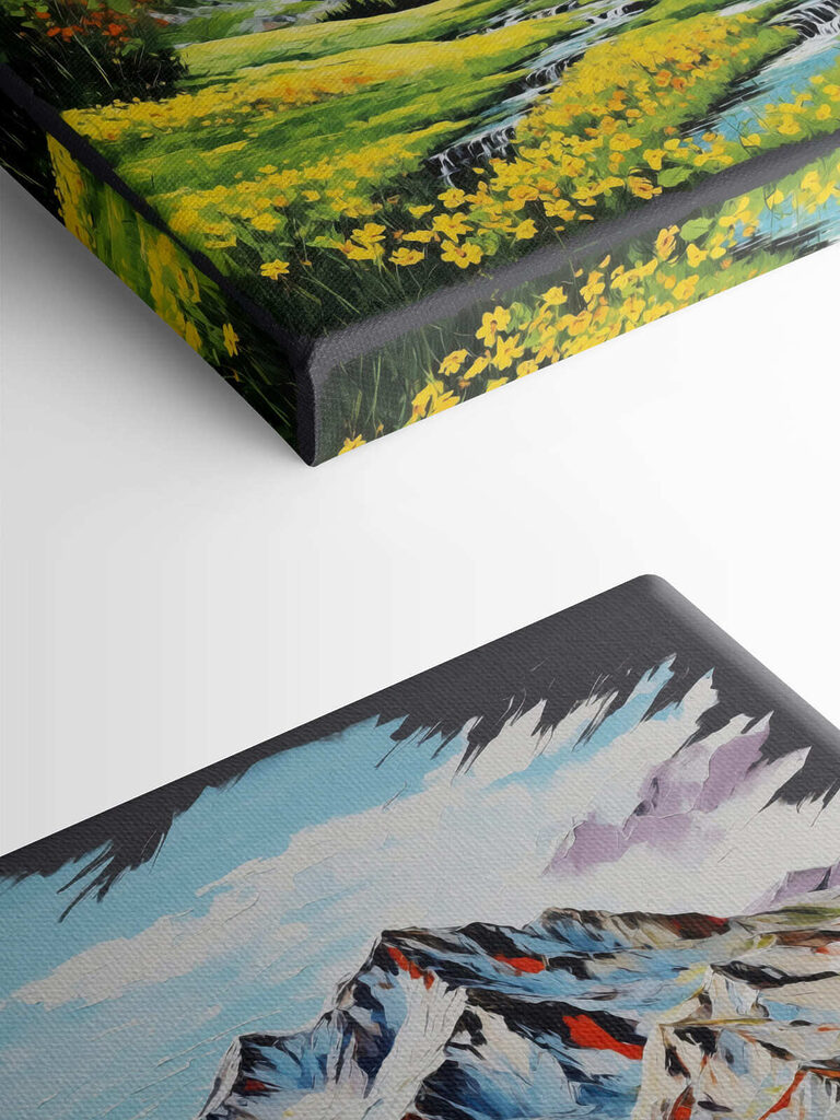 Painting of a mountain range