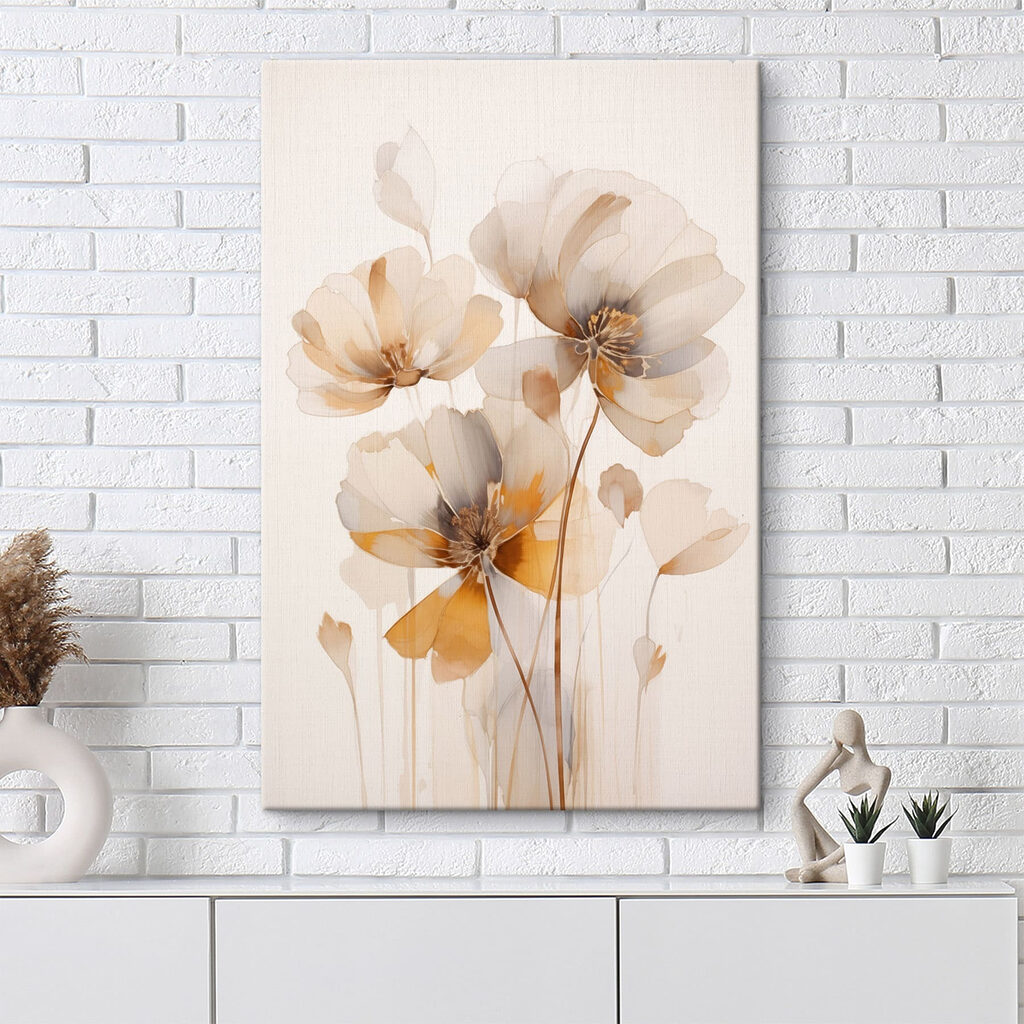 Painting of flowers on a white background Painting of flowers on a white background
