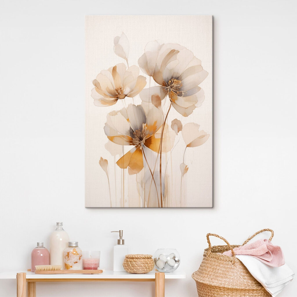 Painting of flowers on a white background Painting of flowers on a white background