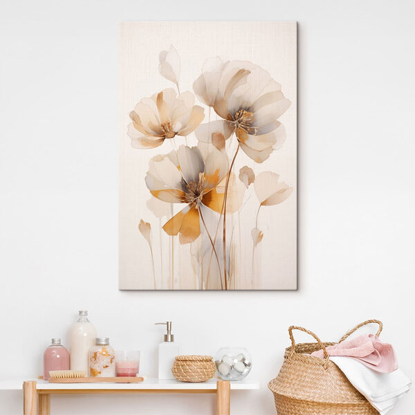 Painting of flowers on a white background Painting of flowers on a white background