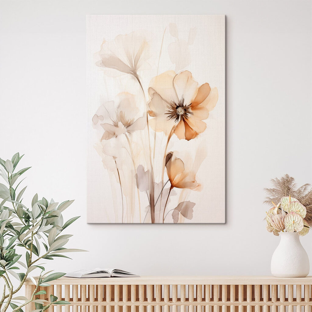 Delicate blooms in soft, warm tones