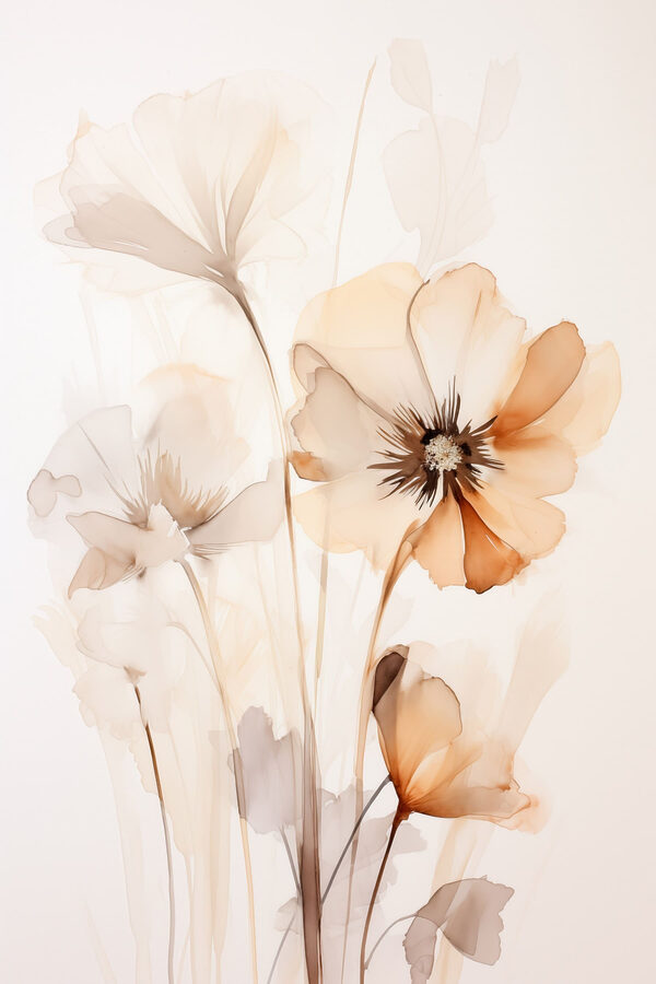 Delicate blooms in soft, warm tones