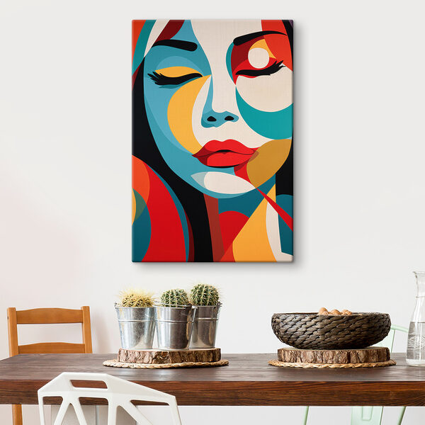Painting of a woman's face Painting of a woman's face