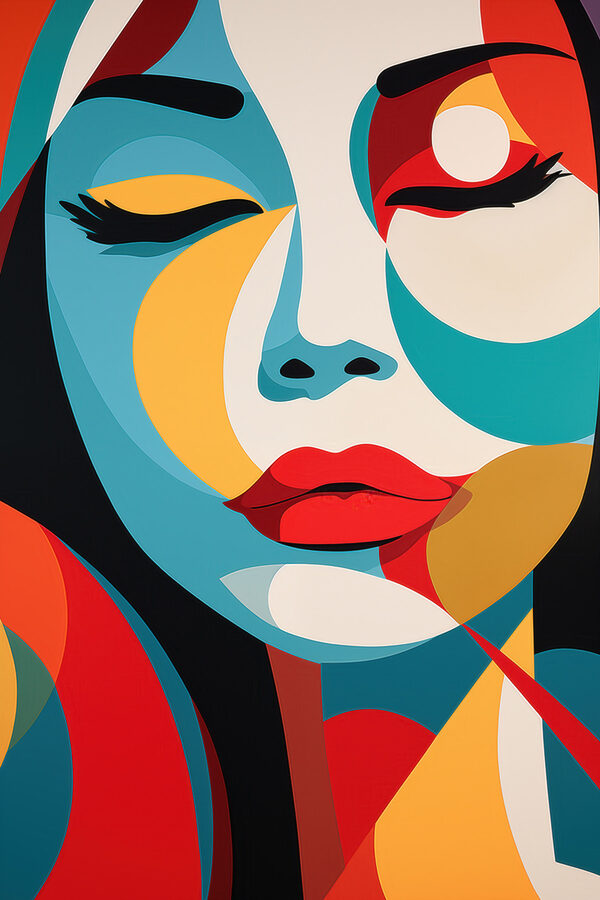 Painting of a woman's face Painting of a woman's face