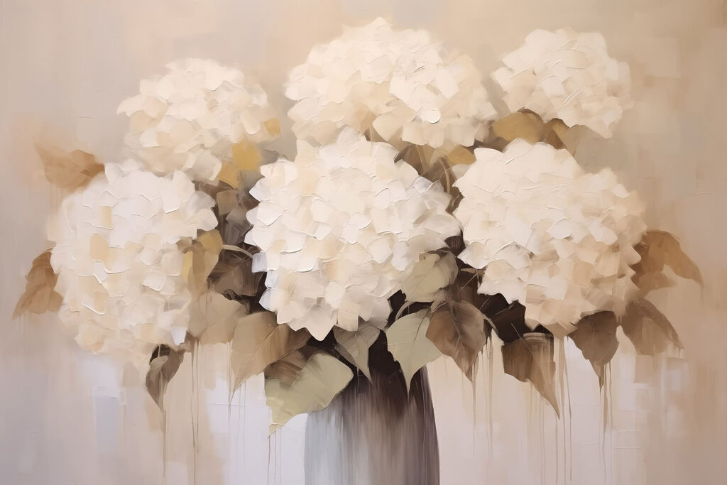 Painting of flowers in a vase Painting of flowers in a vase