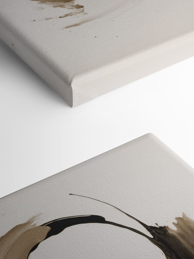 Black and tan brushstrokes
