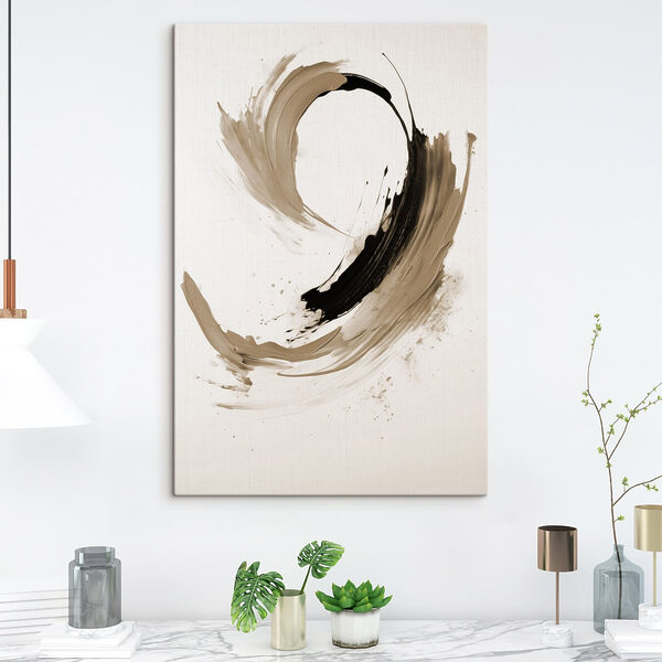 Black and tan brushstrokes