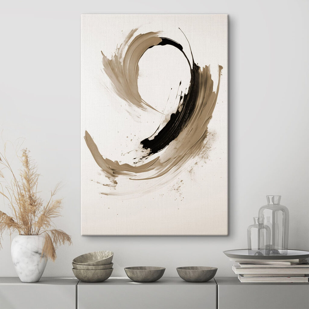 Black and tan brushstrokes
