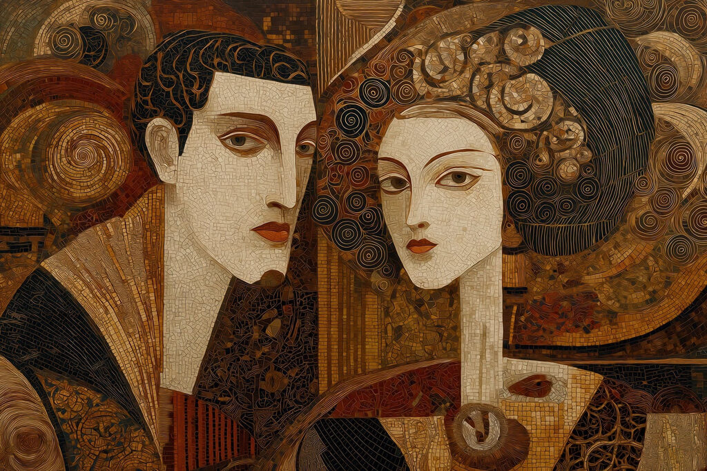 Painting of a man and a woman