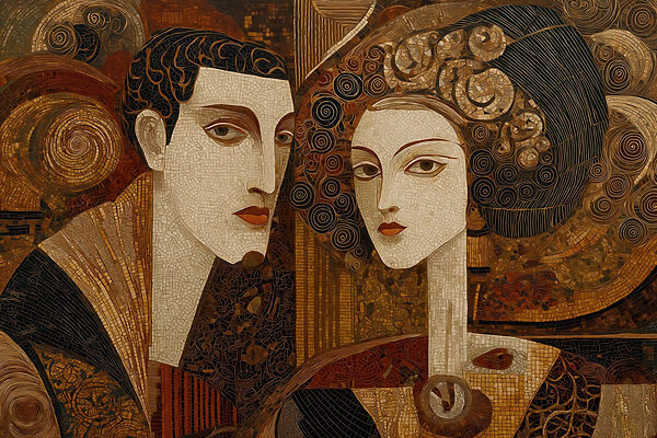Painting of a man and a woman