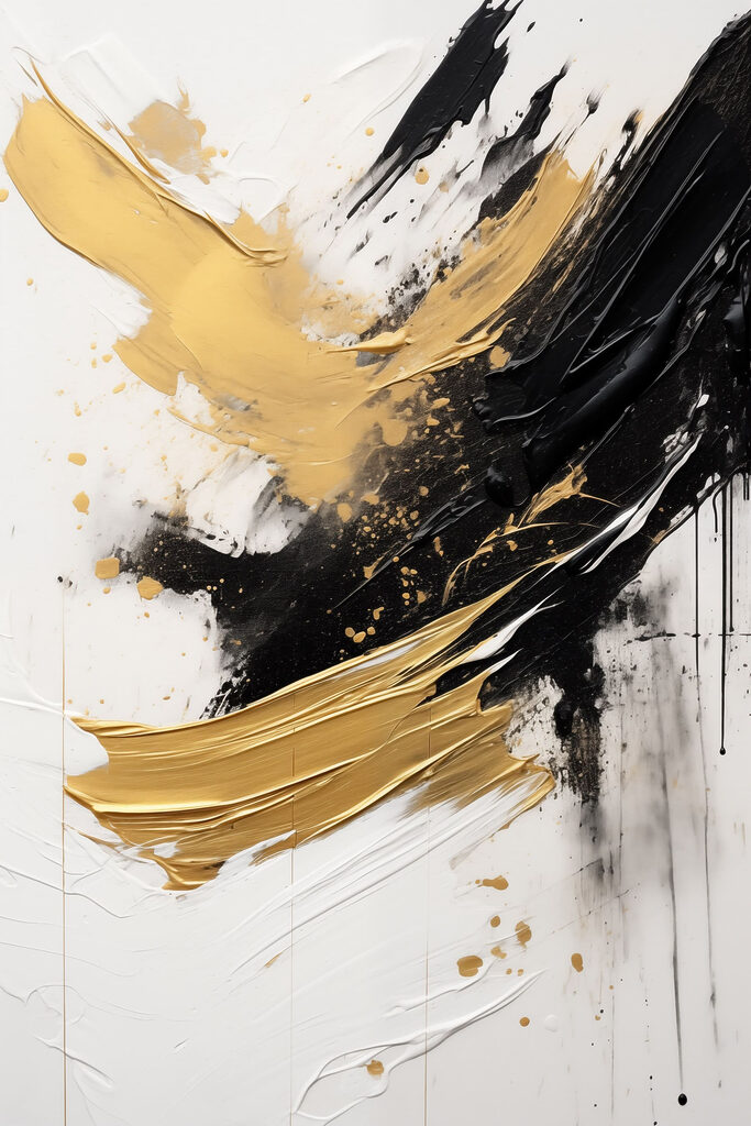 Dynamic strokes of black and white