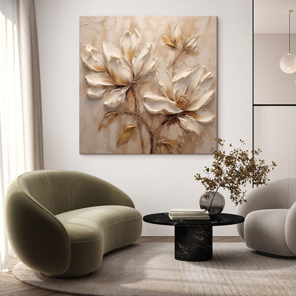 Painting of flowers on a wall Painting of flowers on a wall