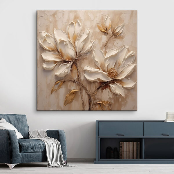 Painting of flowers on a wall Painting of flowers on a wall