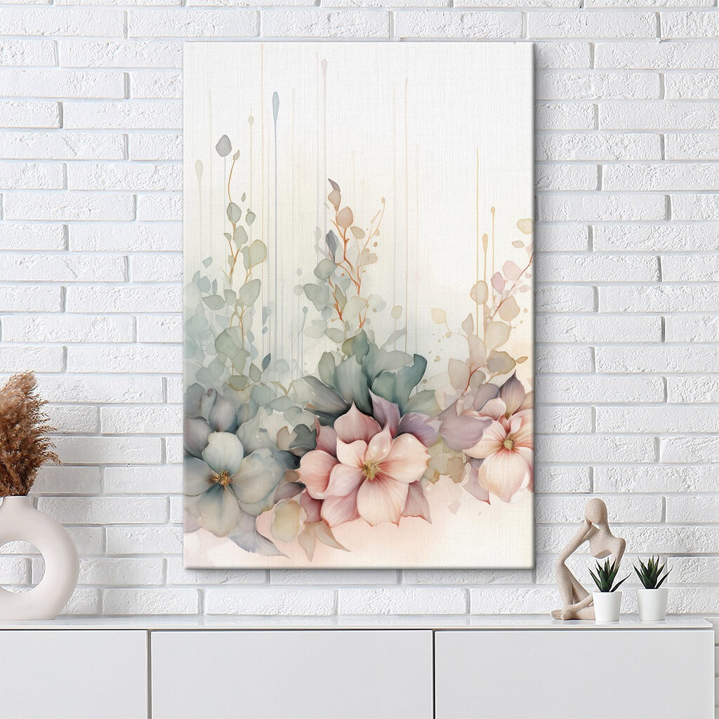 Painting of flowers and leaves Painting of flowers and leaves