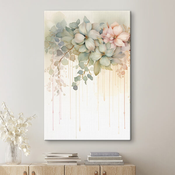 Painting of flowers on a white background
