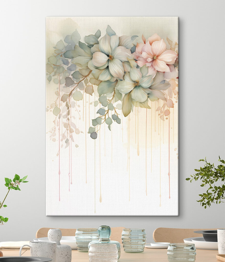 Painting of flowers on a white background
