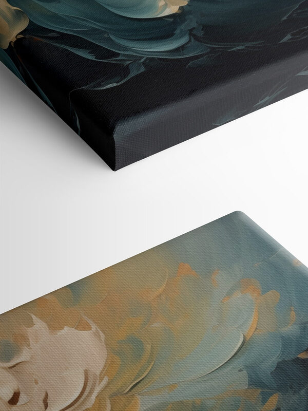Soft hues blend in graceful swirls Soft hues blend in graceful swirls