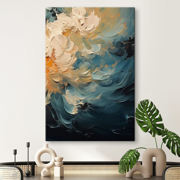 Soft hues blend in graceful swirls Soft hues blend in graceful swirls