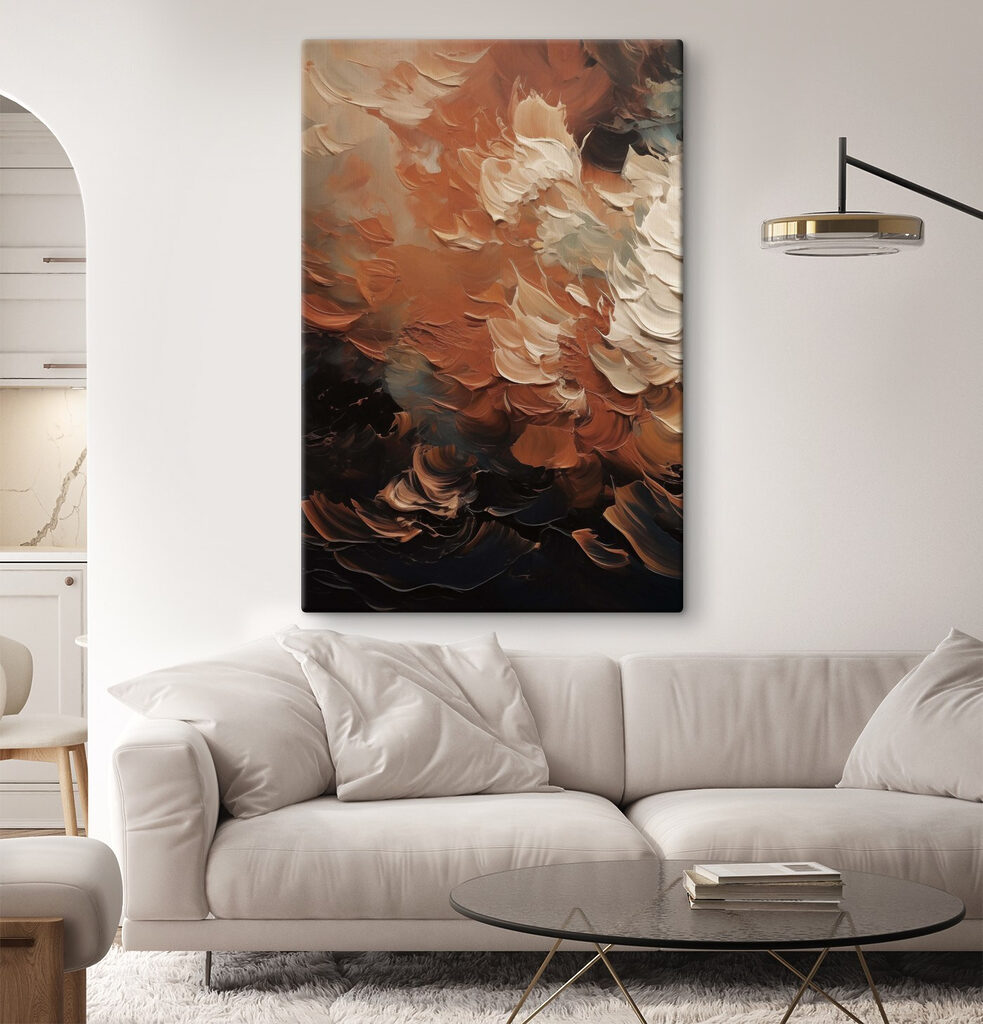 - Swirls of warm earthy tones - Swirls of warm earthy tones