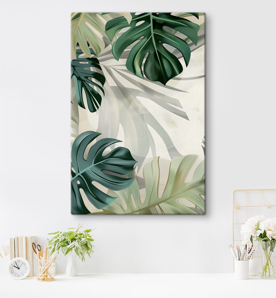 Lush green leaves create a serene backdrop Lush green leaves create a serene backdrop