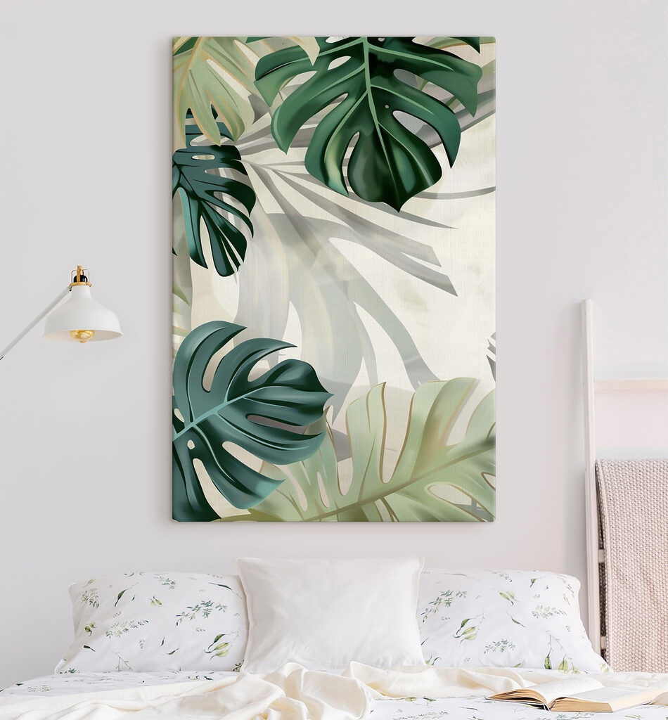 Lush green leaves create a serene backdrop Lush green leaves create a serene backdrop