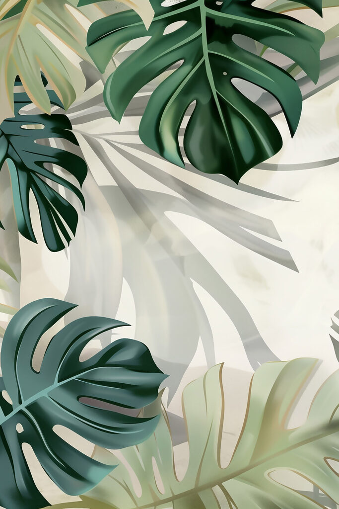 Lush green leaves create a serene backdrop Lush green leaves create a serene backdrop