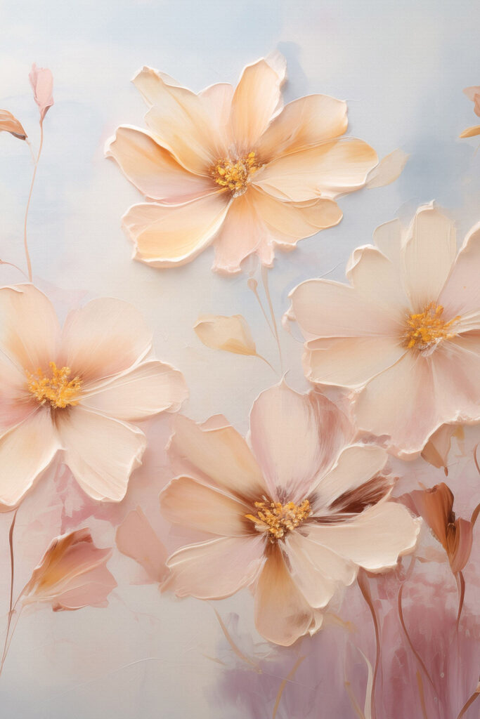 Delicate blooms in soft pastel hues Delicate blooms in soft pastel hues