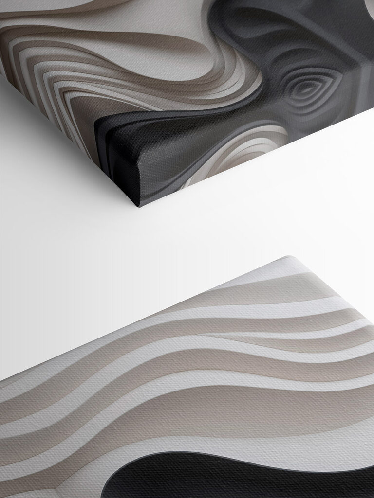 Black and white wavy shapes Black and white wavy shapes