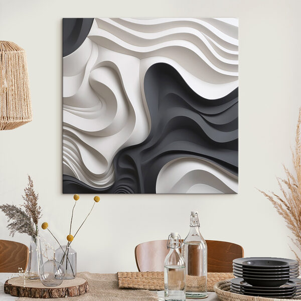 Black and white wavy shapes Black and white wavy shapes