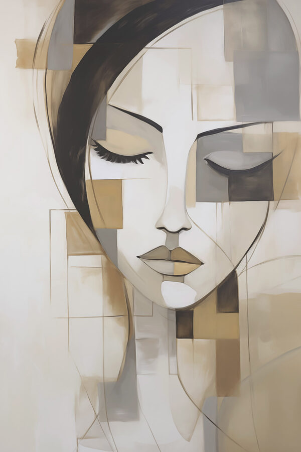 Painting of a woman's face Painting of a woman's face