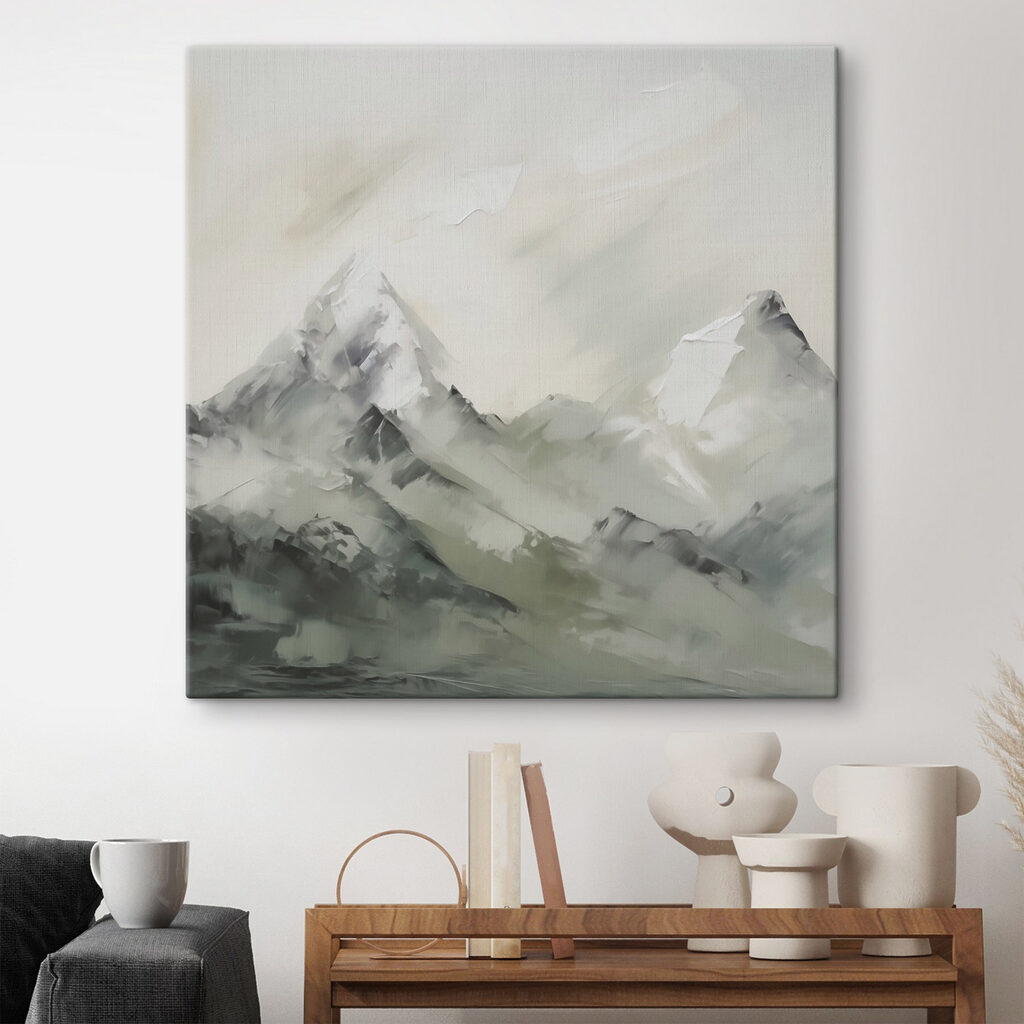 Painting of a mountain range