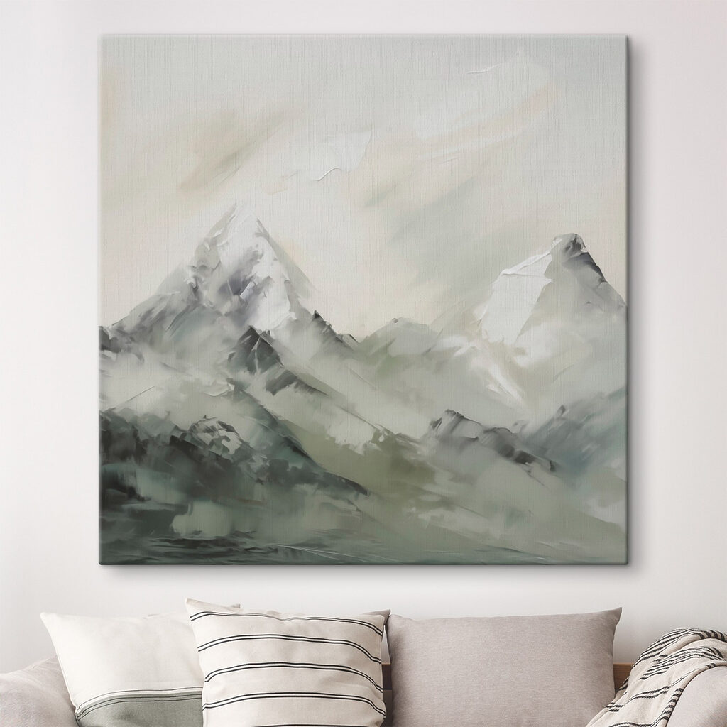 Painting of a mountain range