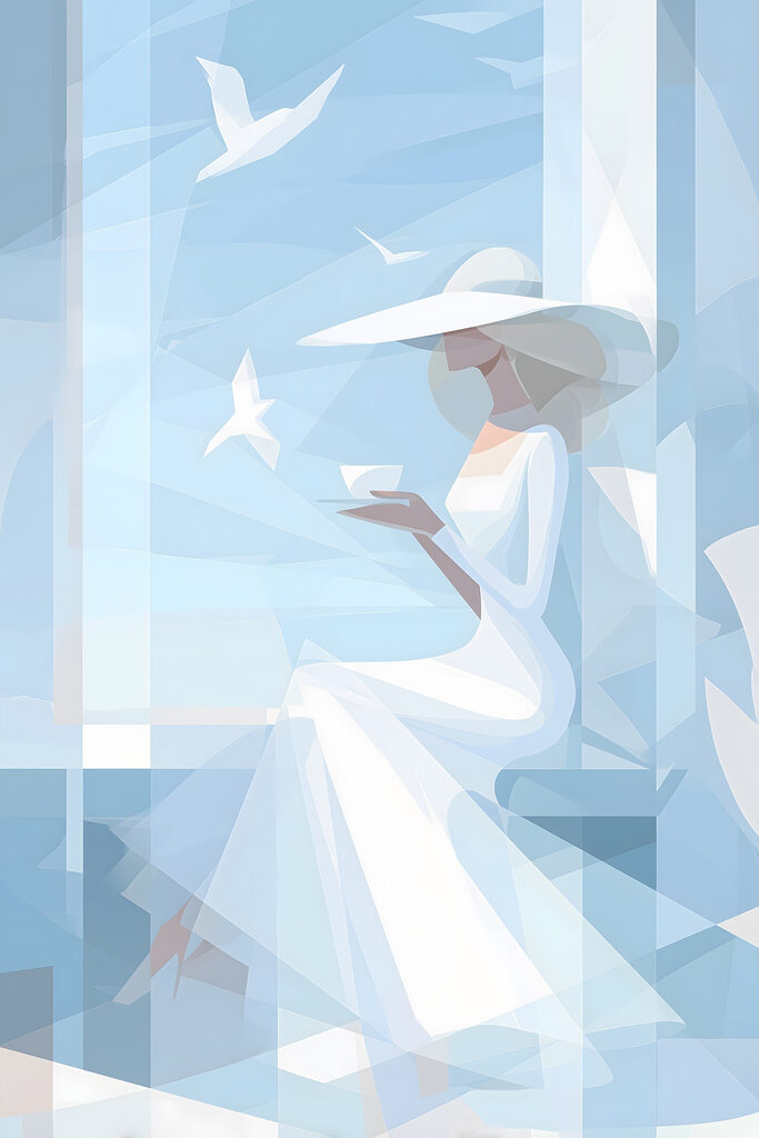 Woman in a white dress Woman in a white dress