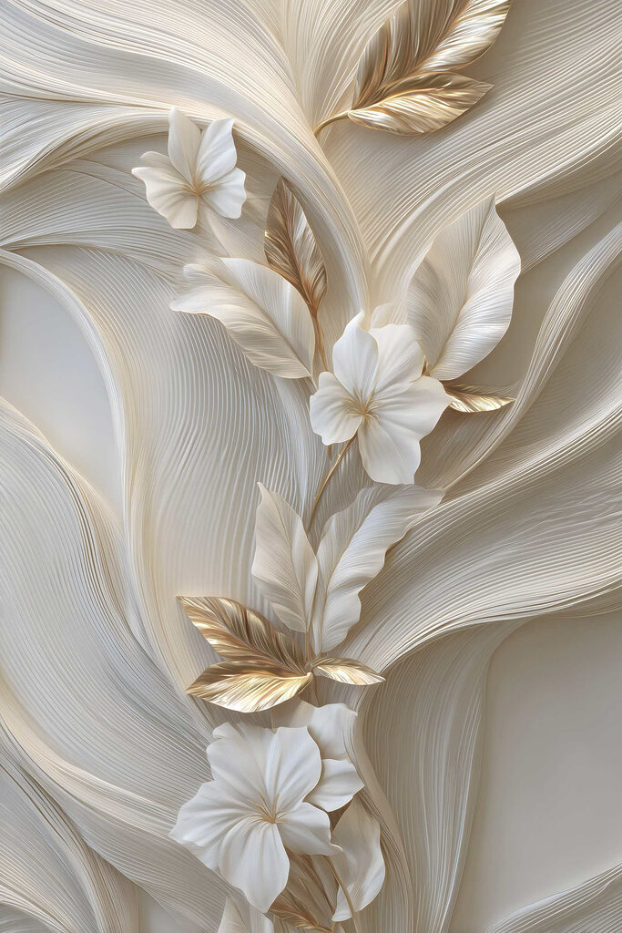 Delicate floral design with flowing lines Delicate floral design with flowing lines