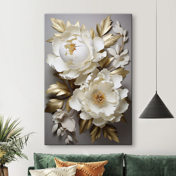 Elegant floral arrangement with lush leaves