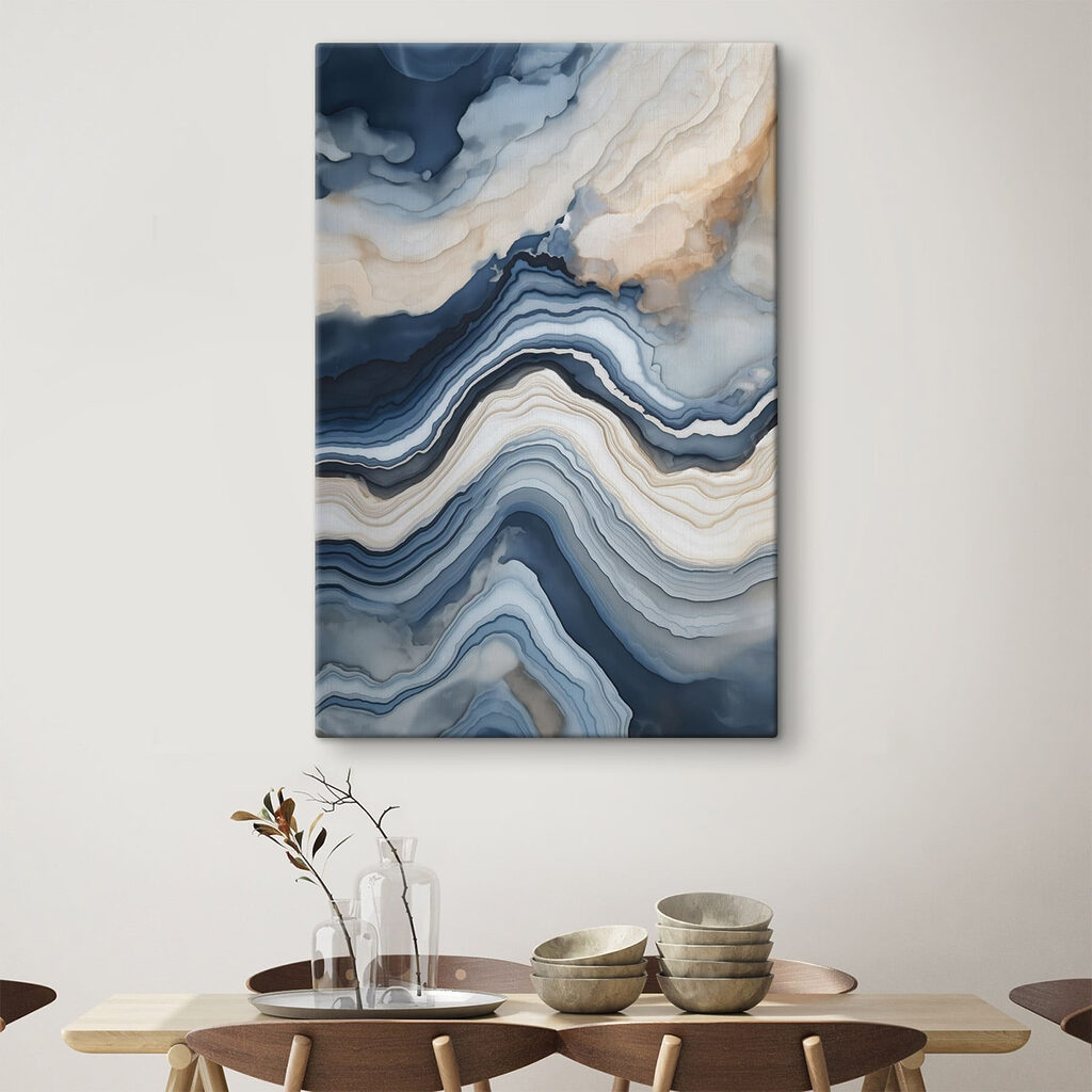 Fluid waves of cool colors