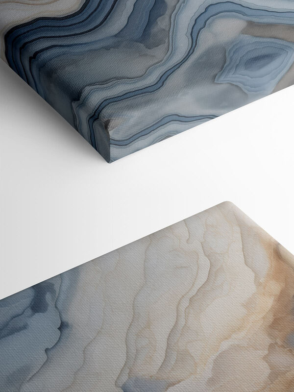 Fluid waves of cool colors