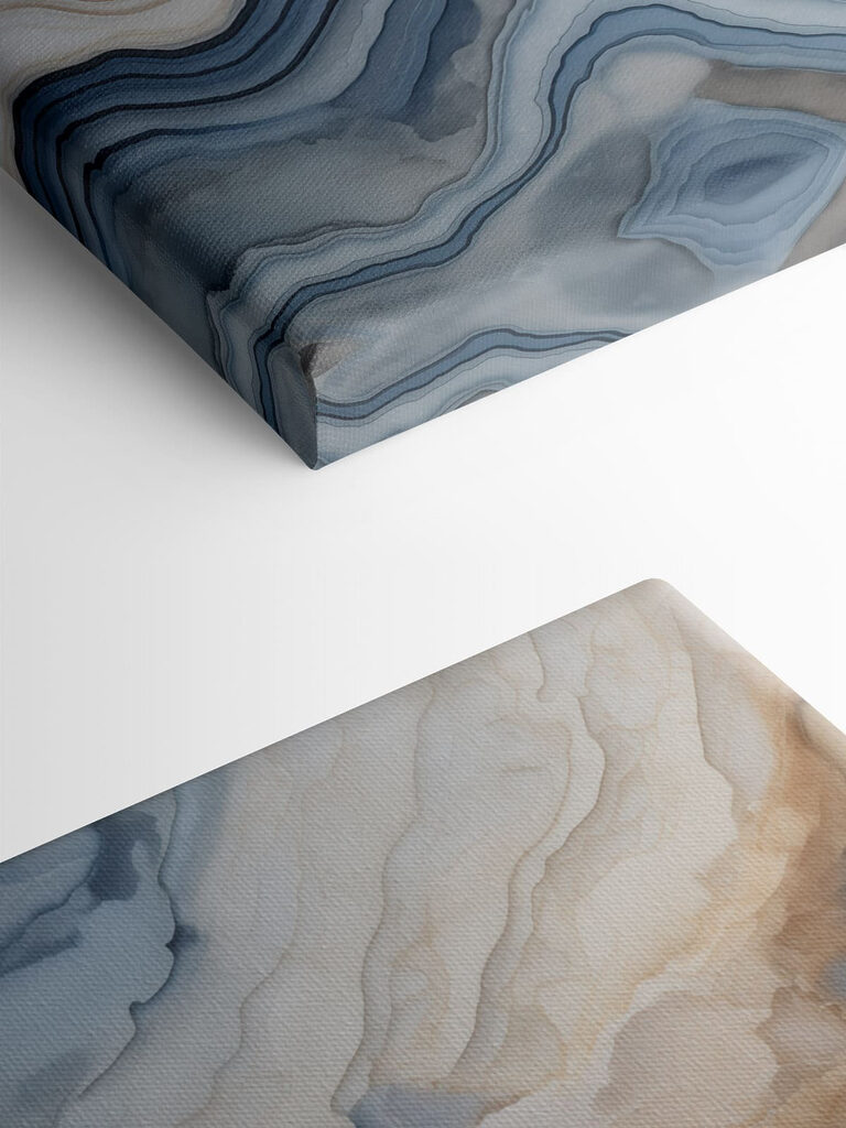 Fluid waves of cool colors
