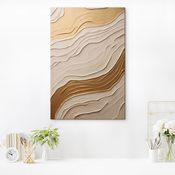 - Elegant waves of creamy hues - Elegant waves of creamy hues