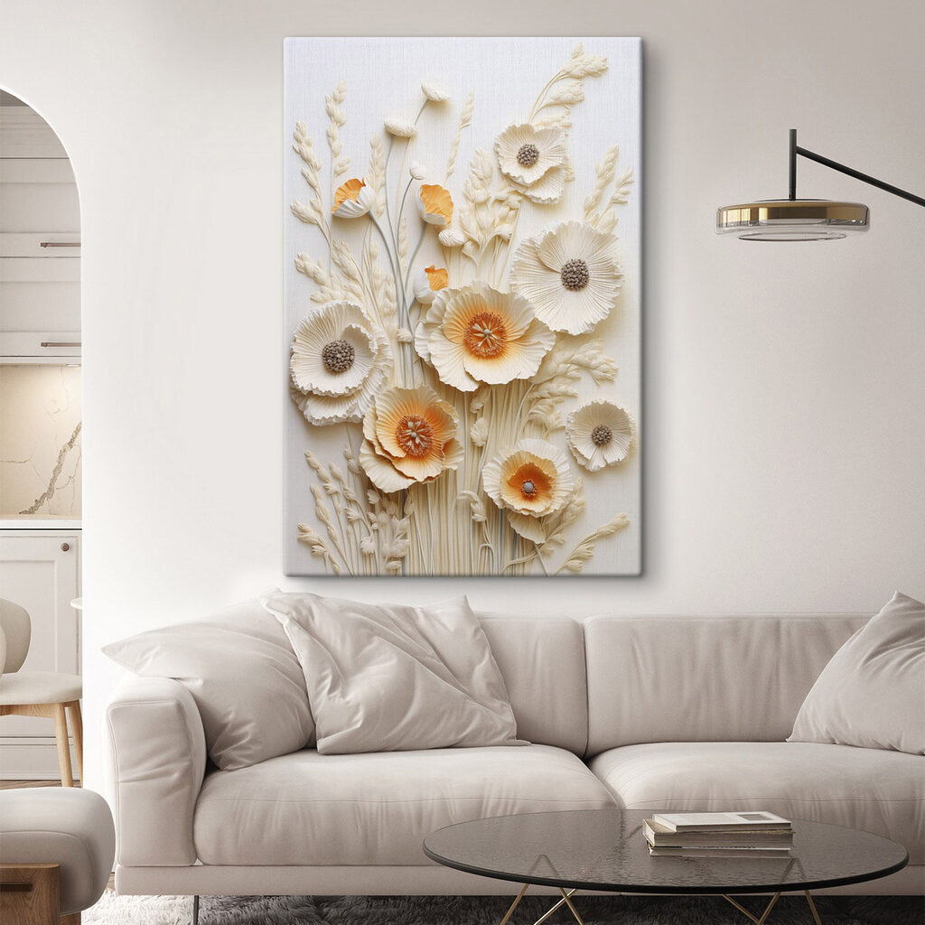 White and orange flowers
